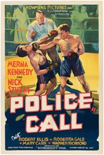 "POLICE CALL" LINEN-MOUNTED ONE SHEET MOVIE POSTER.