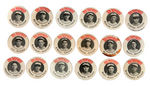 MRS. SHERLOCK'S HOME MADE BREAD" COMPLETE SET OF TOLEDO BASEBALL PLAYER BUTTONS.