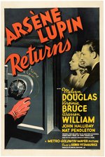 "ARSÈNE LUPIN RETURNS" LINEN-MOUNTED ONE SHEET MOVIE POSTER.