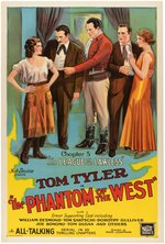 "THE PHANTOM OF THE WEST" TOM TYLER LINEN-MOUNTED ONE-SHEET MOVIE POSTER.