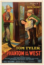 "THE PHANTOM OF THE WEST" TOM TYLER LINEN-MOUNTED ONE-SHEET MOVIE POSTER.
