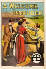"A WELCOME INTRUDER" LINEN-MOUNTED BRITISH ONE SHEET MOVIE POSTER.