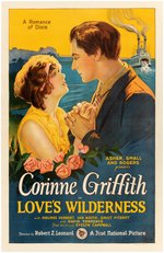 "LOVE'S WILDERNESS" LINEN-MOUNTED ONE SHEET MOVIE POSTER.