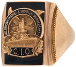 C.I.O.  10K GOLD RING C. WWII FOR IND. UNION OF MARINE & SHIPBLDG. WORKERS OF AMERICA.