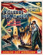 "THE WAR OF THE WORLDS" LINEN-MOUNTED BELGIAN MOVIE POSTER.