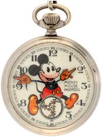 "MICKEY MOUSE INGERSOLL"ENGLISH POCKET WATCH WITH RARE FOB.