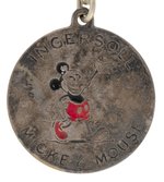 "MICKEY MOUSE INGERSOLL"ENGLISH POCKET WATCH WITH RARE FOB.