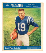 JOHNNY UNITAS NEGATIVE WITH SON PLUS SUNDAY MAGAZINE.