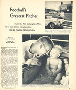 JOHNNY UNITAS NEGATIVE WITH SON PLUS SUNDAY MAGAZINE.