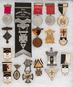 KNIGHTS TEMPLAR OF MARYLAND 15 BADGES AND ONE RIBBON MOST 1889-1912.