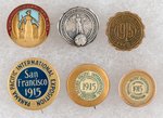 PANAMA-PACIFIC 1915 SAN FRANCISCO 6 PINS AND STUDS INCLUDING RARE WOMAN'S AUXILIARY.