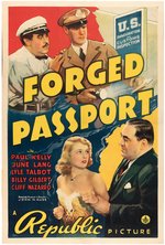 "FORGED PASSPORT" LINEN-MOUNTED ONE SHEET MOVIE POSTER.