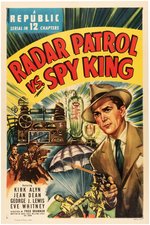 "RADAR PATROL VS. SPY KING" LINEN-MOUNTED ONE SHEET MOVIE SERIAL POSTER.