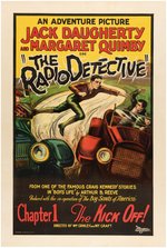 "THE RADIO DETECTIVE" LINEN-MOUNTED ONE SHEET MOVIE POSTER.