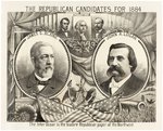 RARE AND GRAPHIC BLAINE/LOGAN 1884 JUGATE POSTER.