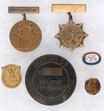 SIX RAILROAD WWI RELATED AWARDS, INDUSTRY, UNION & GOVERNMENT BADGES.