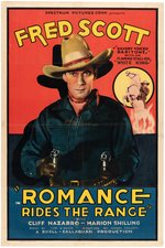 "ROMANCE RIDES THE RANGE" LINEN-MOUNTED ONE SHEET MOVIE POSTER.