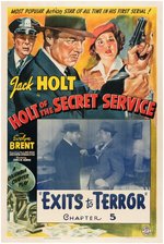 "HOLT OF THE SECRET SERVICE" LINEN-MOUNTED ONE SHEET MOVIE POSTER.