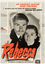 "REBECCA" ALFRED HITCHCOCK LINEN-MOUNTED GERMAN A1 MOVIE POSTER.