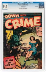 "DOWN WITH CRIME" #5 JULY 1952 CGC 9.4 NM CROWLEY PEDIGREE.