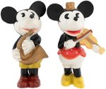 MICKEY MOUSE (FRENCH HORN) & MINNIE MOUSE (VIOLIN) LARGEST SIZE MUSICIAN BISQUE PAIR.