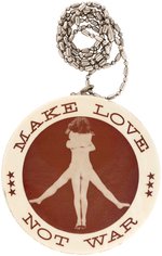 PEACE PARTY 1976 "MAKE LOVE NOT WAR" PRESIDENTIAL CAMPAIGN BUTTON NECKLACE.