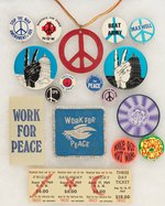 17 PEACE ARTIFACTS- INCLUDING THREE DAY WOODSTOCK CONCERT TICKET.