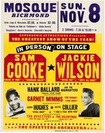 OUTSTANDING SAM COOKE AND JACKIE WILSON 1964 BOXING STYLE CONCERT POSTER.
