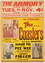 "THE COASTERS WINNER OF DICK CLARK'S AMERICAN BANDSTAND AWARD" RARE 1958 CONCERT POSTER.