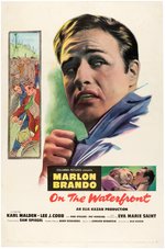 "ON THE WATERFRONT" MARLON BRANDO LINEN-MOUNTED ONE SHEET MOVIE POSTER.