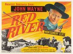 "RED RIVER" JOHN WAYNE LINEN-MOUNTED BRITISH QUAD MOVIE POSTER.