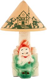 "SNOW WHITE AND THE SEVEN DWARFS" UNAUTHORIZED FIGURAL PLASTER NIGHT LIGHT & SHADE.