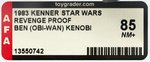 "STAR WARS: REVENGE OF THE JEDI - BEN (OBI-WAN) KENOBI" PROOF CARD AFA 85 NM+.