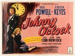 "JOHNNY O'CLOCK" LINEN-MOUNTED BRITISH QUAD MOVIE POSTER.