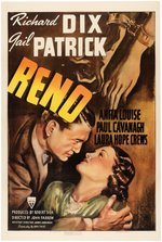 "RENO" LINEN-MOUNTED ONE SHEET MOVIE POSTER.