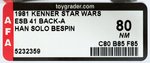 "STAR WARS: THE EMPIRE STRIKES BACK - HAN SOLO (BESPIN OUTFIT)" 41 BACK-A AFA 80 NM.