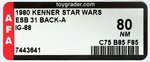 "STAR WARS: THE EMPIRE STRIKES BACK - IG-88 (BOUNTY HUNTER)" 31 BACK-A AFA 80 NM.