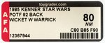 STAR WARS: POWER OF THE FORCE - WICKET W. WARRICK" 92 BACK AFA 80 NM.