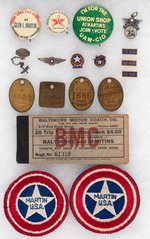 GLENN L. MARTIN 18 COMPANY RELATED BUTTONS, PINS, ETC. C. WORLD WAR II AND EARLIER.