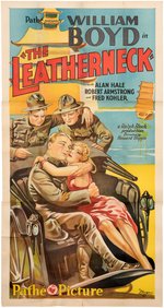 "THE LEATHERNECK" WILLIAM BOYD LINEN-MOUNTED THREE SHEET MOVIE POSTER.