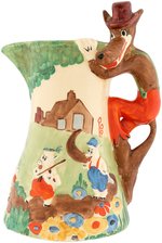 BIG BAD WOLF & THE THREE LITTLE PIGS ELABORATE WADEHEATH CERAMIC PITCHER (RARE MUSICAL VARIETY).