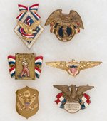 SIX WELL MADE PATRIOTIC PINS INCLUDING TWO BY CORO AND TWO BY ACCESSOCRAFT, N.Y.