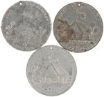 TRIO OF WILLIAM HENRY HARRISON 1840 CAMPAIGN TOKENS.