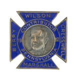 "WILSON 1912 CONTRIBUTOR PENNSYLVANIA" ENAMEL BADGE BY W&H.