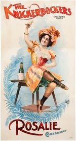 "THE KNICKERBOCKERS" ROSALIE COMEDIENNE LINEN-MOUNTED THREE SHEET THEATER POSTER.