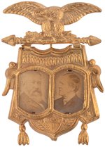 HARRISON/MORTON CARDBOARD JUGATE IN ORNATE BRASS SHELL FRAME.