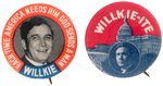 PAIR OF CLASSIC WILLKIE BUTTONS INCLUDING "WILLKIE-ITE".