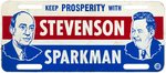 "KEEP PROSPERITY WITH STEVENSON SPARKMAN" JUGATE LICENSE PLATE ATTACHMENT.