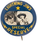 LIGHTNING JIM U.S. MARSHAL 1940 RARE RADIO PREMIUM BUTTON WITH PHOTO OF MEMBER & JIM.