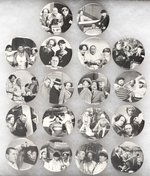 THREE STOOGES 18 MOVIE SCENE BUTTONS FROM LICENSED © 1983 N.M.P. SERIES.